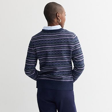 Women's Croft & Barrow® All Over Fair Isle Button Sweater Cardigan