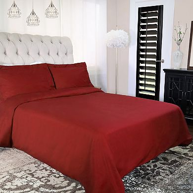 SUPERIOR Percale 300 Thread Count Solid Cotton Duvet Cover Set