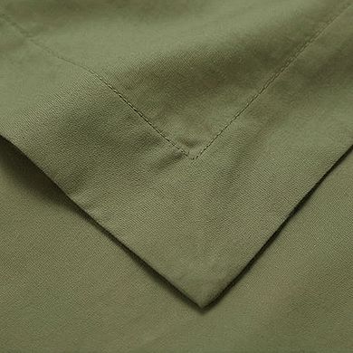 SUPERIOR Percale 300 Thread Count Solid Cotton Duvet Cover Set