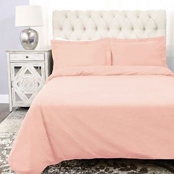 SUPERIOR Percale 300 Thread Count Solid Cotton Duvet Cover Set