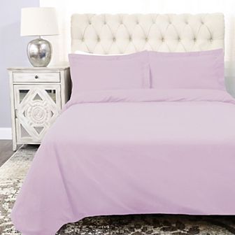 SUPERIOR Percale 300 Thread Count Solid Cotton Duvet Cover Set
