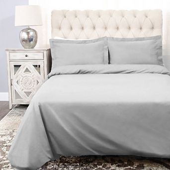 SUPERIOR Percale 300 Thread Count Solid Cotton Duvet Cover Set