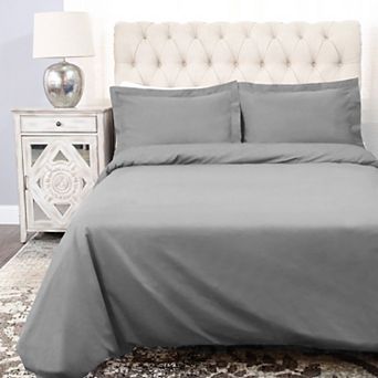 SUPERIOR Percale 300 Thread Count Solid Cotton Duvet Cover Set