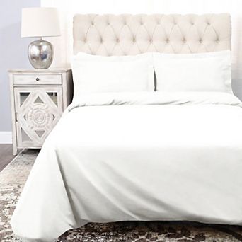 SUPERIOR Percale 300 Thread Count Solid Cotton Duvet Cover Set