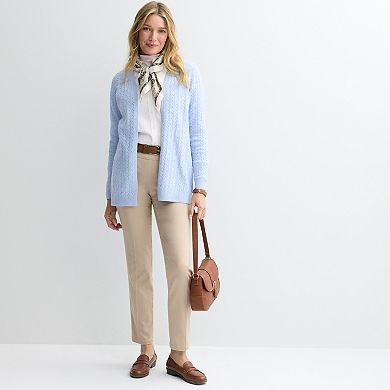 Women's Croft & Barrow® Cabled Open-Front Cardigan