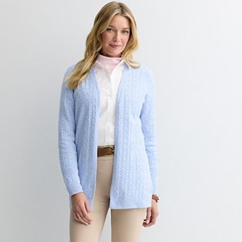 Women's Croft & Barrow® Cabled Open-Front Cardigan
