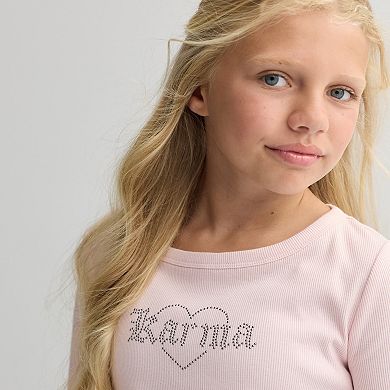 Girls 6-20 SO® Long Sleeve Embellished Tee in Regular & Plus Size