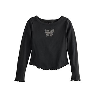 Girls 6-20 SO® Long Sleeve Embellished Tee in Regular & Plus Size