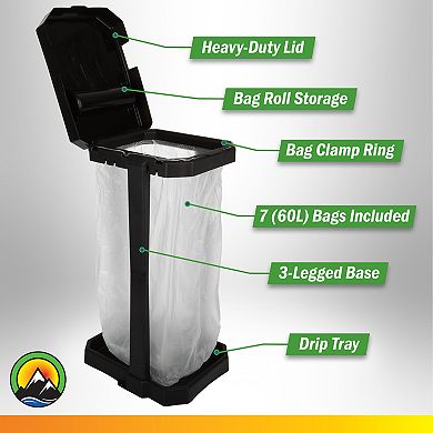 Wakeman Portable Trash Bag Holder with Bags
