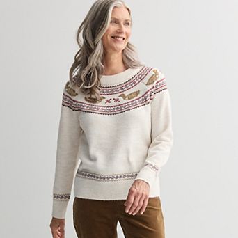 Women's Croft & Barrow® Loon Ringer Fair Isle Pullover Sweater