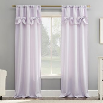 Sun Zero Emma Generation Bow Valance Semi-Sheer Rod Pocket Curtain Panel