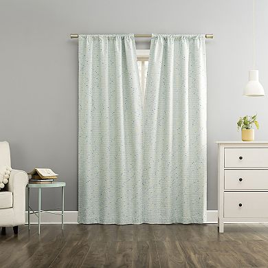 Sun Zero Sylo Generation Contrast Slub Magnetic Closure 100% Blackout Rod Pocket Curtain Panel