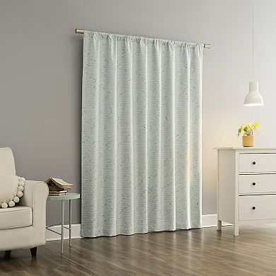 Sun Zero Sylo Generation Contrast Slub Magnetic Closure 100% Blackout Rod Pocket Curtain Panel