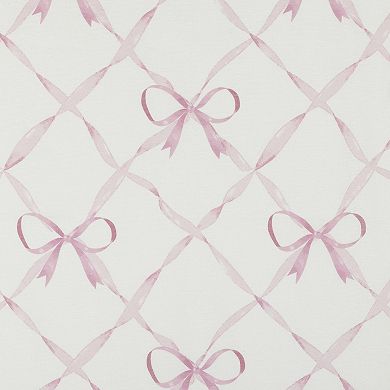 Sun Zero Romy Generation Lattice Bow Print Sheer Tie Top Curtain Panel