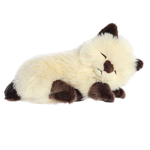 Детские мягкие игрушки Aurora Medium White Miyoni Tots 10" Sleepy Himalayan Kitten Adorable Stuffed Animal