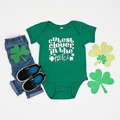 The Juniper Shop Cutest Clover In The Patch Baby Short Sleeve Bodysuit