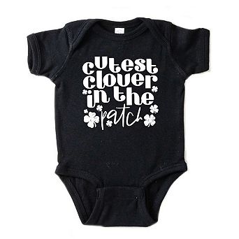 The Juniper Shop Cutest Clover In The Patch Baby Short Sleeve Bodysuit