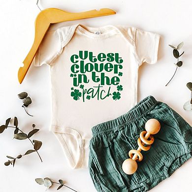The Juniper Shop Cutest Clover In The Patch Baby Short Sleeve Bodysuit