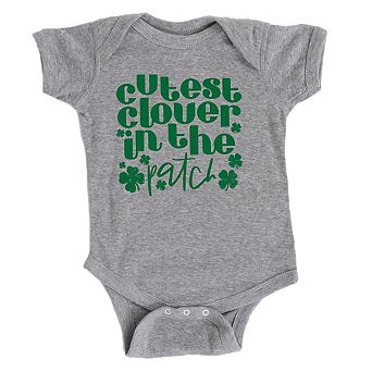 The Juniper Shop Cutest Clover In The Patch Baby Short Sleeve Bodysuit