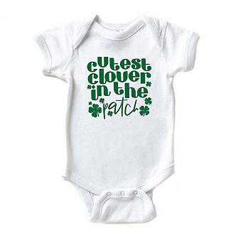 The Juniper Shop Cutest Clover In The Patch Baby Short Sleeve Bodysuit
