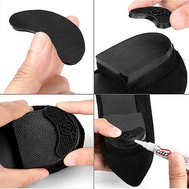 20pcs Non Slip Rubber Shoes Boots Insole Heel Repair Plate Tips Pad Black