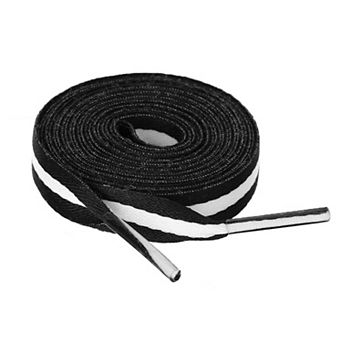 2 Pairs Colorful Block Stripe Canvas Flat Shoelace Shoe Laces Strings 120cm/47.24"