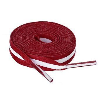 2 Pairs Colorful Block Stripe Canvas Flat Shoelace Shoe Laces Strings 120cm/47.24"