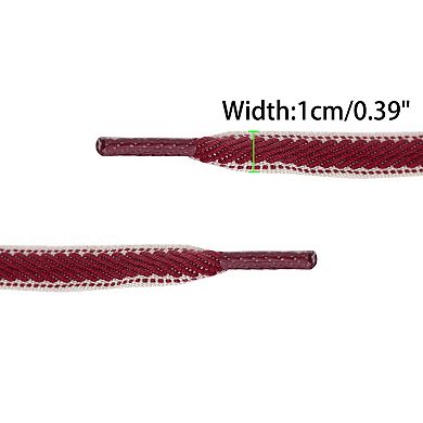 2 Pairs Flat Shoelaces Canvas Contrast Color Replacement Shoe Strings for Sneakers 80cm/31.50"