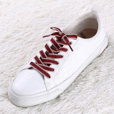 2 Pairs Flat Shoelaces Canvas Contrast Color Replacement Shoe Strings for Sneakers 80cm/31.50"