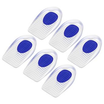 6 pc Silicone Heel Support Cup Pads, Silicone Cushion Orthotic Insole, Ripple Pattern Size 33-39