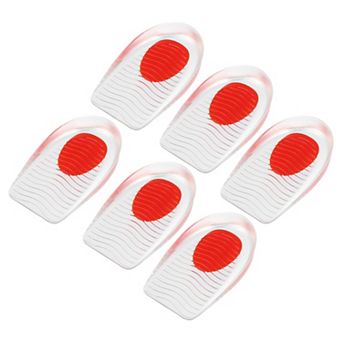6 pc Silicone Heel Support Cup Pads, Silicone Cushion Orthotic Insole, Ripple Pattern Size 40-46
