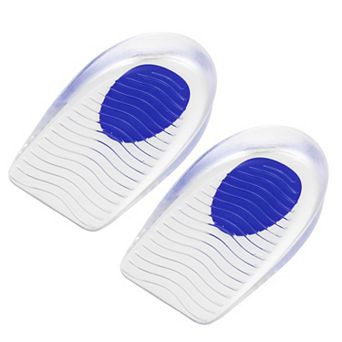 2 pc Silicone Heel Support Cup Pads, Silicone Cushion Orthotic Insole, Ripple Pattern Size 40-46