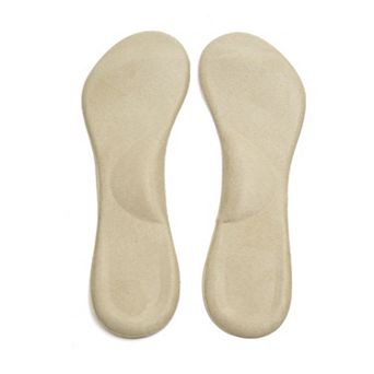 1 Pair Apricot Fabric Surface Gel Feet Support Pads Shoes Insole