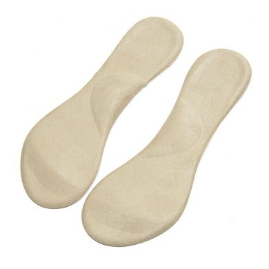 1 Pair Apricot Fabric Surface Gel Feet Support Pads Shoes Insole