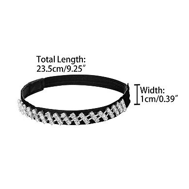 Women's Rhinestone Detachable Elastic Band Ankle Shoe Straps for Heels 2 Pairs