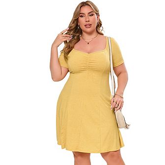 Women's Plus Size Short Homecoming Dress Sleeve Sweetheart A Line Graduation Dress