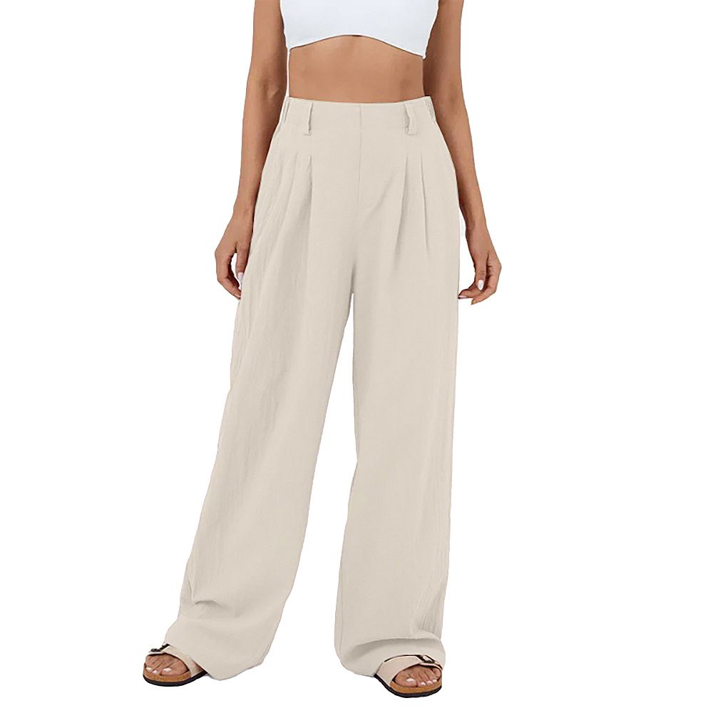Wide Leg Pants Women's High Elastic Waisted in Back Business Work