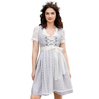 Womens Oktoberfest Dress for Bavarian 2 pc Halloween Costumes Lace German Carnival Outfits