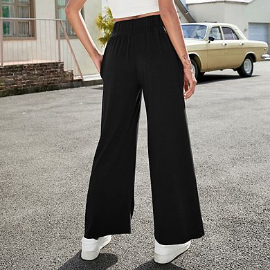 Women's Yoga Pants with Pockets Casual Joggers Loose Lounge Wide Leg High Waisted Drawstring Pants