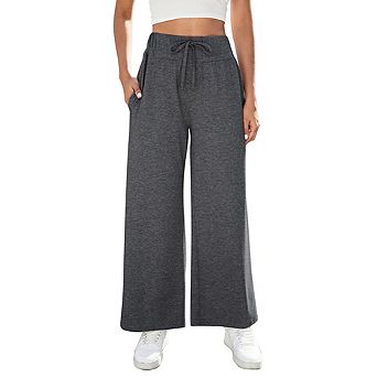 Women's Yoga Pants with Pockets Casual Joggers Loose Lounge Wide Leg High Waisted Drawstring Pants