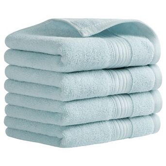Solid Striped Hand Towel Set 13" x 29" Cotton Soft Absorbent Towels for Bath, Hotel, Spa 4 Pack