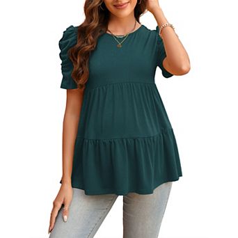 Womens Maternity Tops Pregnancy Shirts Babydoll Tunic Shirt Casual Peplum Blouse