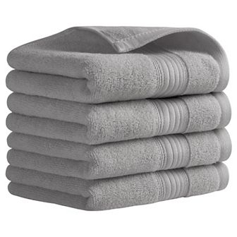 Solid Striped Hand Towel Set 13" x 29" Cotton Soft Absorbent Towels for Bath, Hotel, Spa 2 Pack