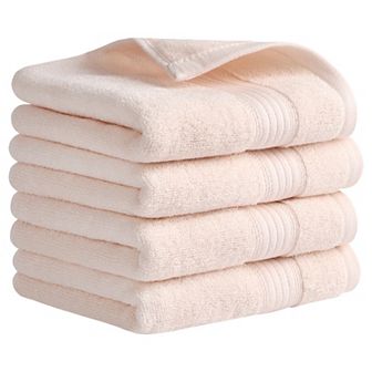 Solid Striped Hand Towel Set 13" x 29" Cotton Soft Absorbent Towels for Bath, Hotel, Spa 2 Pack