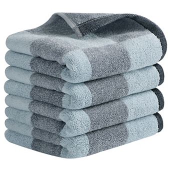 Bathroom Checkered Decorative Hand Towel Set 14" x 28", Cotton Face Towels Soft Absorbent 4 Pack