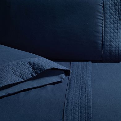 Elegant Comfort Luxurious Embroidered Quilted 4-Piece Bed Sheet Set