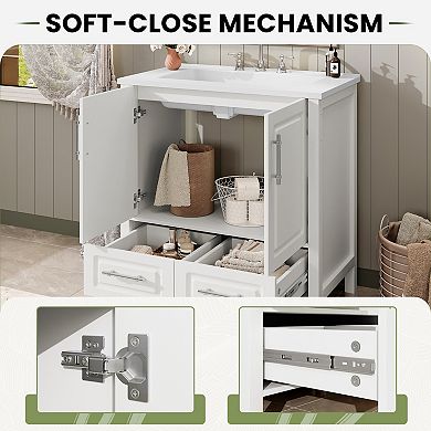 30-inch Bathroom Vanity Cabinet Modern Design with Ample Storage