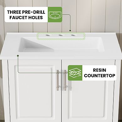 30-inch Bathroom Vanity Cabinet Modern Design with Ample Storage