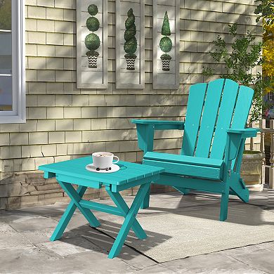 Outdoor Patio HDPE Foldable Side Table, Waterproof & Weather Resistant