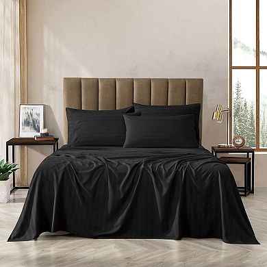 Elegant Comfort Luxury Soft Dobby Stripe Bed Sheet Set